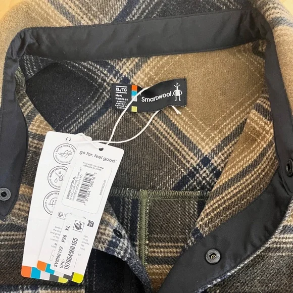 Smartwool Men's Anchor Line Shirt Jacket Winter Moss Plaid XLARGE XL NWT - Picture 12 of 12